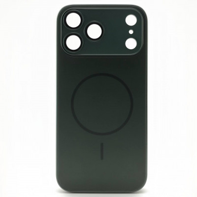 Чехол MagSafe IP 17 Pro Max Matte Glass (с защитой камеры), цвет Dark Green