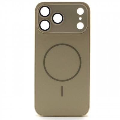 Чехол MagSafe IP 17 Pro Max Matte Glass (с защитой камеры), цвет Gold