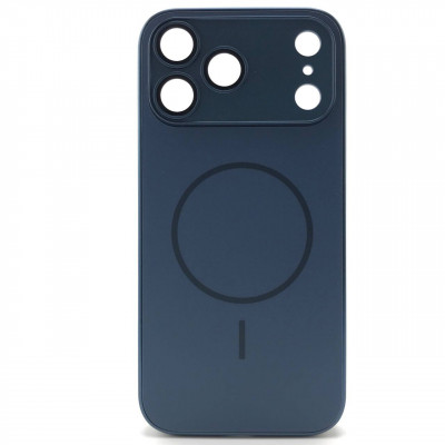 Чехол MagSafe IP 17 Pro Max Matte Glass (с защитой камеры), цвет Dark Blue