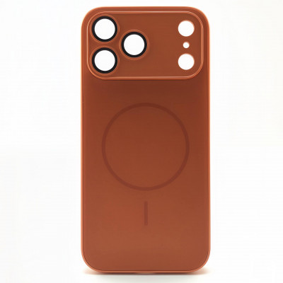 Чехол MagSafe IP 17 Pro Matte Glass (с защитой камеры), цвет Orange