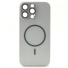 Чехол MagSafe IP 16 Pro Max Matte Glass (с защитой камеры), цвет White