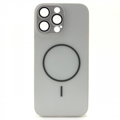 Чехол MagSafe IP 16 Pro Max Matte Glass (с защитой камеры), цвет White