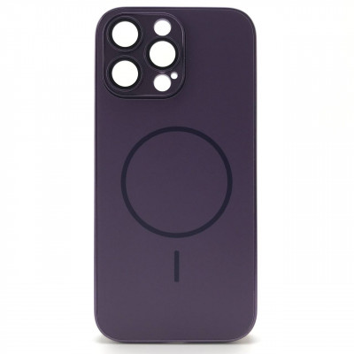 Чехол MagSafe IP 16 Pro Max Matte Glass (с защитой камеры), цвет Purple