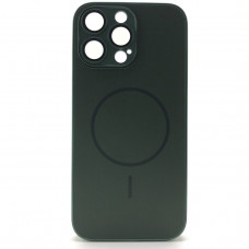 Чехол MagSafe IP 16 Pro Max Matte Glass (с защитой камеры), цвет Dark Green