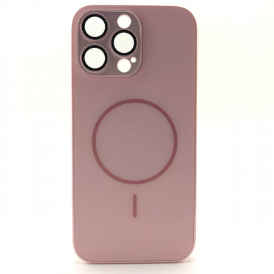 Чехол MagSafe IP 16 Pro Max Matte Glass (с защитой камеры), цвет Pink