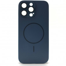 Чехол MagSafe IP 16 Pro Max Matte Glass (с защитой камеры), цвет Dark Blue