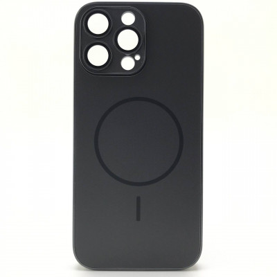 Чехол MagSafe IP 16 Pro Max Matte Glass (с защитой камеры), цвет Black