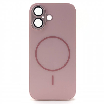 Чехол MagSafe IP 16 Matte Glass (с защитой камеры), цвет Pink