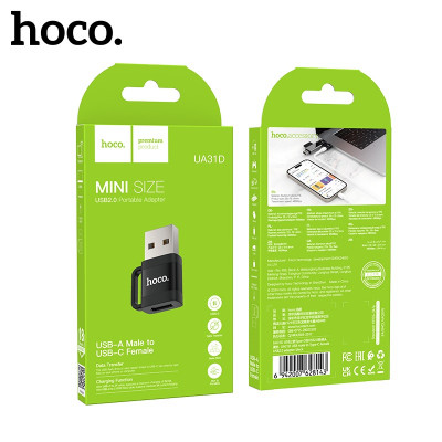 OTG переходник USB(AM)-Type-C(AF) HOCO UA31D Mini Size Black