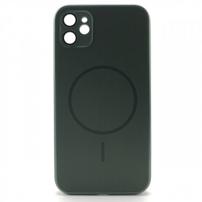 Чехол MagSafe IP 11 Matte Glass (с защитой камеры), цвет Dark Green