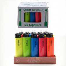 Зажигалка газовая CRICKET кремневая, 25шт в уп. Продается кратно упаковке.