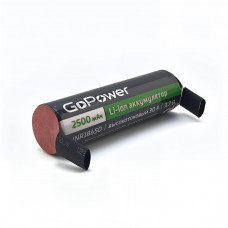 Аккумулятор GoPower INR18650 PC1 Li-ion 30A 3.7V 2500mAh б/з с выводами плос.конт. (1/100/400)