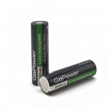 Аккумулятор GoPower INR18650 PC1 Li-ion 30A 3.7V 3000mAh б/з высокоток. плос.конт. (1/100/400)