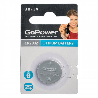 Батарейка GoPower CR2032 BL1 Lithium 3V (1/50/2000)