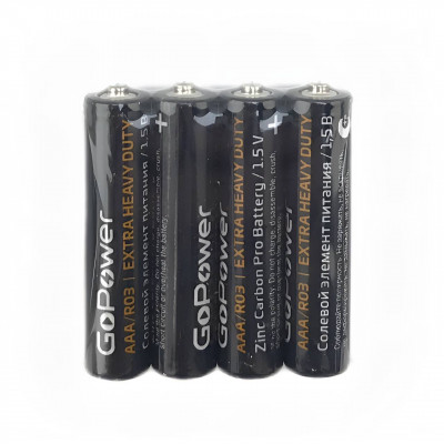 Батарейка GoPower R03 SH-4 Heavy Duty 1.5V (4/60/1200)