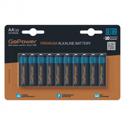 Батарейка GoPower ULTRA LR6 AA BL10 Alkaline 1.5V (10/100/800)
