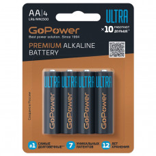 Батарейка GoPower ULTRA LR6 AA BL4 Alkaline 1.5V (4/40/480)