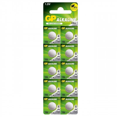 Батарейка GP G12/LR1142/LR43/386A/186 BL10 Alkaline 1.5V отрывные (10/250/5000)