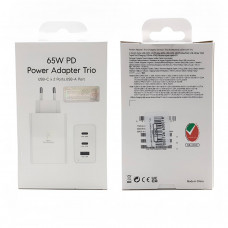 СЗУ-USB-2USB-C SMG PD65W=40W,  3.0A, White. USB-C 25W Max, USB-A 15W Max