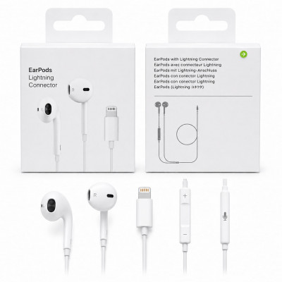 Наушники вкладыши IP EarPods Lightning  (работает напрямую без Bluetooth)