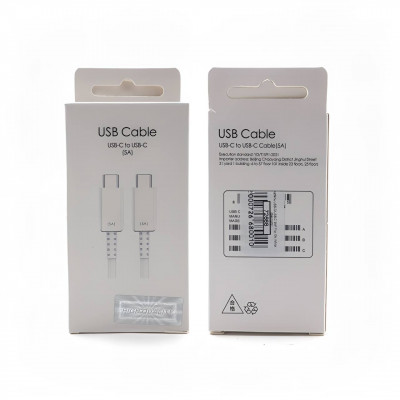 Кабель USB-C/USB-C SM 1м, 5A, White (качество 110 cooper, Без лого)