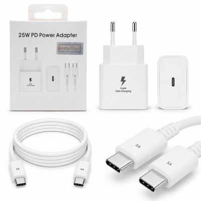 СЗУ-USB-C (Type-C)-Type-C SM T2510 1.8м, PD25W=25W, 5A, White (без лого)