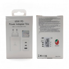 СЗУ-USB-2USB-C SMG T6530 PD65W=65W, 3.0A, White. USB-C 25W Max, USB-A 15W Max