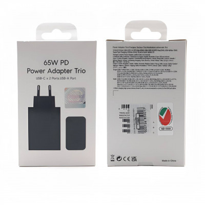 СЗУ-USB-2USB-C SMG T6530 PD65W=65W, 3.0A, Black. USB-C 25W Max, USB-A 15W Max