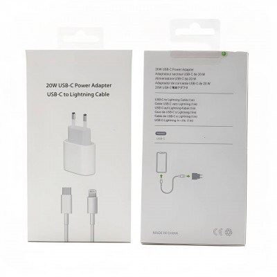 СЗУ-USB-C (Type-C)-Lightning IP  20W=20W, кабель 1м, White (AA 110 cooper)