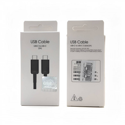 Кабель USB-C/USB-C SM 1м, 5A=5А, Black (Без лого, накл Original)