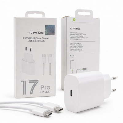 СЗУ-USB-C (Type-C)-Type-C IP 17 PRO MAX 1м, 35W=35W, White, Original (130 cooper)