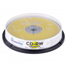 Диск CD-RW Smartbuy 700Mb 12x, CB-10 для многократной записи