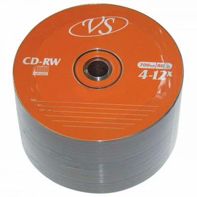 Диск CD-RW VS 700Mb/80min/4-12x/Bulk-50