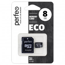Карта памяти MicroSDHC 8Gb Perfeo  Class 10 c адаптером economy series