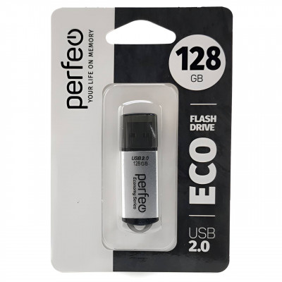 USB флеш-диск 128GB Perfeo E01 Silver economy series