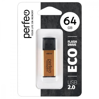 USB флеш-диск 64GB Perfeo E03 Gold economy series