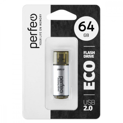 USB флеш-диск 64GB Perfeo E04 Silver economy series