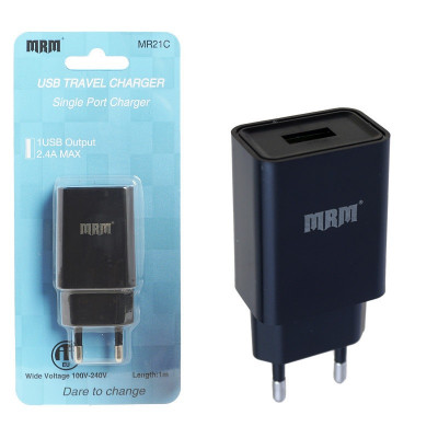 СЗУ-USB MRM MR21C 5V/2.1A Black АКЦИЯ!!! КРАТНО 20шт!!!