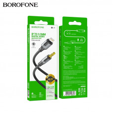 Аудио переходник Lightning(AM)-Jack3,5(AM) BOROFONE BL19 1м, TPE, Black  АКЦИЯ! кратно  10 шт!