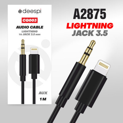 Аудио переходник Lightning(AM)-Jack3,5(AM) Deespi CQ003 1м, Black  АКЦИЯ! кратно  10 шт!