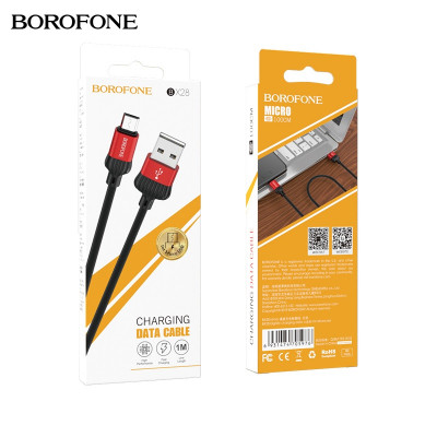 Кабель Micro USB BOROFONE BX28 1м 3А Red  АКЦИЯ!!! Кратно 10 шт!