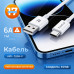 Кабель Type-C FaizFull FR118 1м, 6А, 17-pro max. нейлон, White