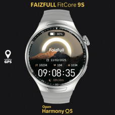 Часы Smart Watch FAIZFULL  FitCore 9S Silver (Титан корпус,АКБ 500мАч, 3,8V,дисплей 1,43, ВТ 5.3, зарядка магнитная-до 100% за 2 ч, защита 5АТМ, более 100 спорт режимов, SpO2-анализ кислорода в крови, мониторинг эмоцион.состояния, мониторинг сна, голос. п