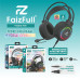 Гарнитура проводная полноразмерная FAIZFULL FB48 Black игровая ОБЪЕМНЫЙ ЗВУК ВЫСТРЕЛОВ И ВЗРЫВОВ(интерфейс 3,5 мм+USB, сопрот. 16 Ом, чувствит. 90 дБ, част.диапазон 20 Гц-20 кГц, микрофон всенаправленный Ф 6.0х2,7мм, RGB, кабель 1,8м, мощность 10-20 мВт)