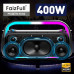 Активная напольная колонка FaizFull FK80 400W+2 беспроводных микрофона RGB IPX6 (Караоке+Пульт) Размер: 487x282x165 мм, Мощность 400W воспроизведение MP3: Bluetooth/ USB/ TF/FM-радио, громкая связь, голос.ассистент, RGB, DSP,Встр. АКБ 18000 mAh - Аксессуа