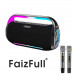 Активная напольная колонка FaizFull FK80 400W+2 беспроводных микрофона RGB IPX6 (Караоке+Пульт) Размер: 487x282x165 мм, Мощность 400W воспроизведение MP3: Bluetooth/ USB/ TF/FM-радио, громкая связь, голос.ассистент, RGB, DSP,Встр. АКБ 18000 mAh - Аксессуа