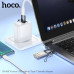 Адаптер Type C на USB НОСО UA46B Metal gray (Разъем: USB штекер  Type-C гнездо, в паре с USB-флеш-накопителем с интерфейсом Type-C может считывать файлы с компьютера и передавать их через USB 3.0, поддерживает зарядку адаптером: в паре с Type-C  Lightning