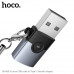 Адаптер Type C на USB НОСО UA46B Metal gray (Разъем: USB штекер  Type-C гнездо, в паре с USB-флеш-накопителем с интерфейсом Type-C может считывать файлы с компьютера и передавать их через USB 3.0, поддерживает зарядку адаптером: в паре с Type-C  Lightning