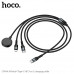 Кабель универсальный HOCO CW64 iWatch+Type-C+iP 3-in-1(Interface: USB to USB 2.0  3+RJ45)