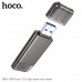 Картридер HOCO HB39 Metall Grey USB 3.0 Интерфейс: USB/TYPE-C3.0 на SD+TF3.0
Теоретическая скорость передачи: 5 Гбит/с, максимальная поддержка карт памяти 2 ТБ, двойной слот для карт TF/SD, поддержка одновременного чтения и записи на две карты
